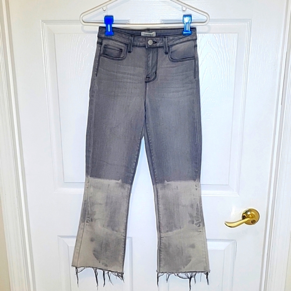 L agance ombre gray flare jeans size 24